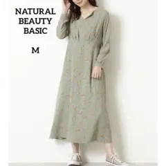 【NATURAL BEAUTY BASIC】 ランダムフラワープリントワンピース