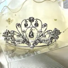 ブライダルティアラ パールクリスタル装飾