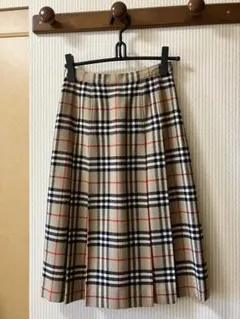 バーバリー　ボックスプリーツ　ロング　スカート　ノバチェック