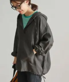 極美品✨　チャコール❤️　麻　アーバンリサーチドアーズ　コットンラミーパーカー
