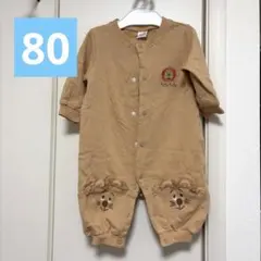 バースデイ futafuta ベージュの動物刺繍ロンパース 80cm