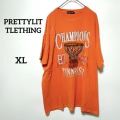 Tシャツ【XL】オレンジ【PRETTYLITTLETHING】