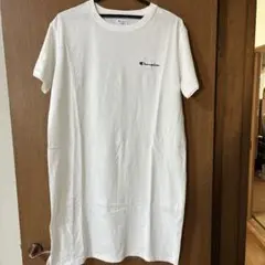 Champion ホワイト Tシャツワンピース 半袖