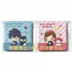 呪術廻戦×サンリオキャラクターズ スクエア缶バッジ 伏黒恵、釘崎野薔薇