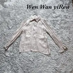 Wen Wan yiRen 長袖 ツルツル 背面タック サテン クレープシャツのサムネイル