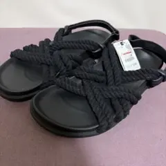 ZARA メンズ ロープストラップサンダル ブラック 28〜29cmのサムネイル