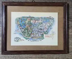 ⭐Disneyland U.S.A. ⭐イラストマップ　額縁入り