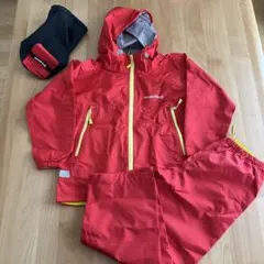 モンベルmont-bell 赤 レインウェアセットアップ収納袋　アウトドア120