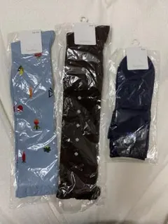 ファミリアfamiliar 靴下ソックス 3足セット　ショート丈ロング丈①