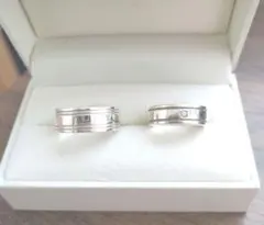 K18 Pt900 コンビ 結婚指輪 ペアリング レディース12号メンズ16号