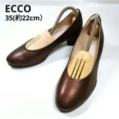 【美品】ECCO エコー レザー パンプス 22 ブラウン コンフォートシューズのサムネイル