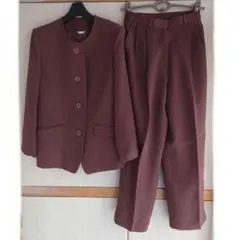 バーガンディ チェック柄 セットアップ