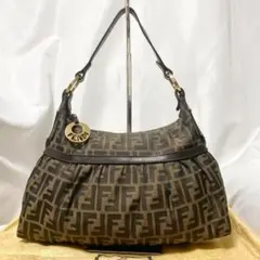 極美品● フェンディ シェフバッグ ズッカ ショルダーバッグ ブラウン バケット