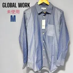 GLOBAL WORK サラサマ ストライプシャツ 未使用 Mのサムネイル