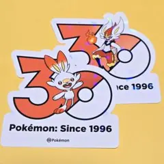 韓国 ポケモン 30周年記念 ステッカー ヒバニー エースバーン - メルカリ