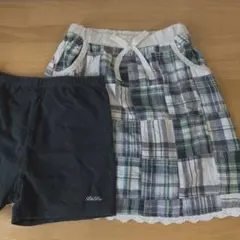 美品*べべノイユ　スカートナチュラル　黒パンセット