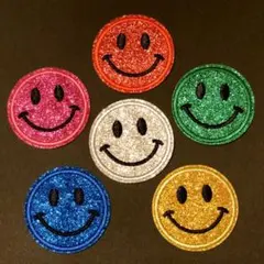 ラメスマイル アイロンワッペン 6枚組