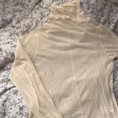 シアーハイネックT長袖 アイボリー