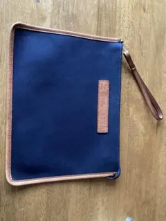 フェリージ⭐︎ネイビー キャンバス レザー クラッチバッグ