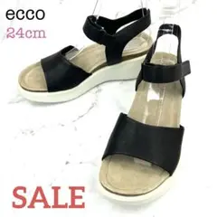 ECCO CORKSPHER 厚底サンダル レザー 24 コンフォート ブラックのサムネイル