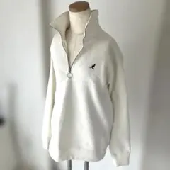 美品❣️Lサイズ❣️ KANGOL ハーフジップ スウェット ホワイト系