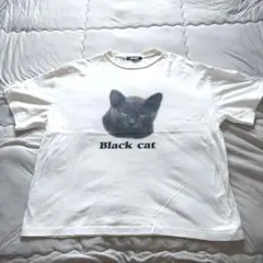 kutir クティール ブラックキャット アソートキャットプリントルーズTシャツ