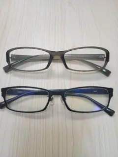 ZoffとJINSのメガネ2本セット