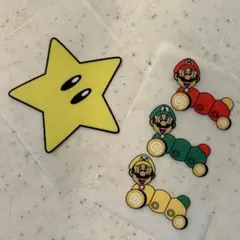 Tシャツなどに可愛いアイロンプリント転写シート2枚スーパーマリオスター　ルイージ