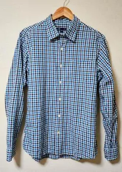 【GAP】ブルー系チェック柄 長袖シャツ Mサイズ(古着)