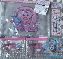 おぱんちゅうさぎ　フラットポーチ　ミニメッシュポーチ　シール　5点セット