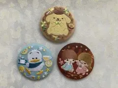 サンリオ⭐︎刺繍缶バッジ⭐︎ポムポムプリン、あひるのペックル、リトルツインスターズ