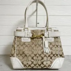 No.88 COACH コーチ 10509 レザー シグネチャー ハンド バッグ