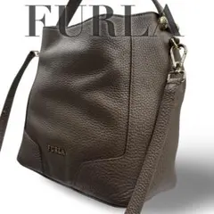 【良品】フルラ　カプリッチョ　2way ショルダーバッグ　ハンド　グレー斜め掛け