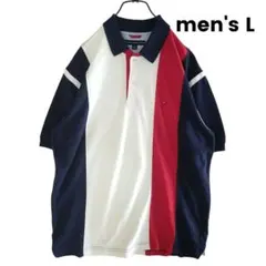 【海外古着】90s Tommy Hilfiger 非対称 ポロシャツ L