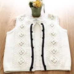 クミキョク 130 140 ホワイト カーディガン ボレロ