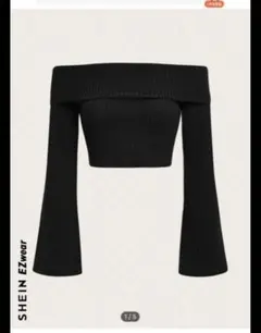 SHEIN ブラック オフショルダー トップス