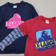 ✨️大人気✨️X-LARGE 長袖カットソー ネイビー/レッド2枚セット