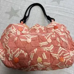 ハンドメイドバック　手提げバック　着物リメイク　パッチワーク　折り紙キルト