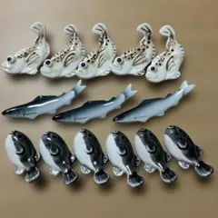 《陶器製》魚3種類箸置き 14個セット　置物　インテリア　食卓　食器