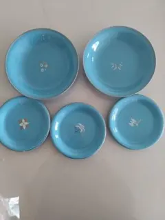 たち吉 青色花柄ボウルセット 大小5点