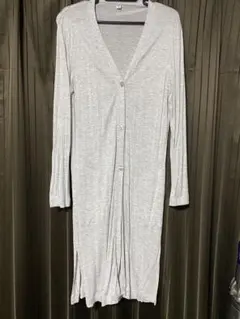 ユニクロ　グレー ロングカーディガン長袖 ポケット付き