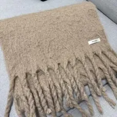 MOUSSY フリンジ付きマフラー ベージュ