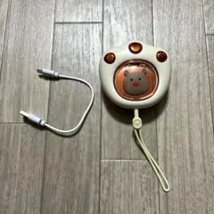 充電式カイロ ホワイト 丸型 USBケーブル付