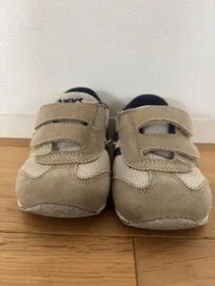 アシックス スクスク ベビーシューズ 14cm ベージュ/ネイビー