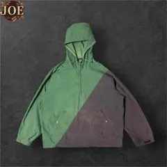 90s GAPアノラックパーカー 緑×紺Lビッグシルエット好配色ハーフジップ古着