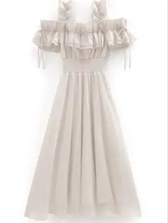 フリルオフショルコルセットワンピース[mb1584] アイボリー