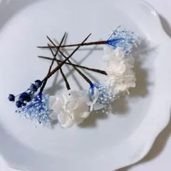髪飾り　ヘッドパーツ　前撮り　ウェディング　ドライフラワー　かすみそう　あじさい