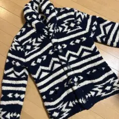 ANTI BALLISTIC フリースカーディガン M ネイビー/ホワイト