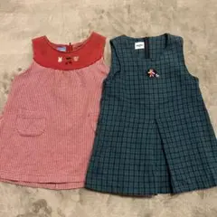 最終値下げfamiliar ワンピース2点セット　80サイズ