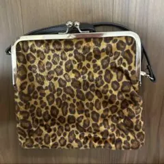 ローリーズファーム　がま口バック　ヒョウ柄　アニマル柄　ショルダーバック
